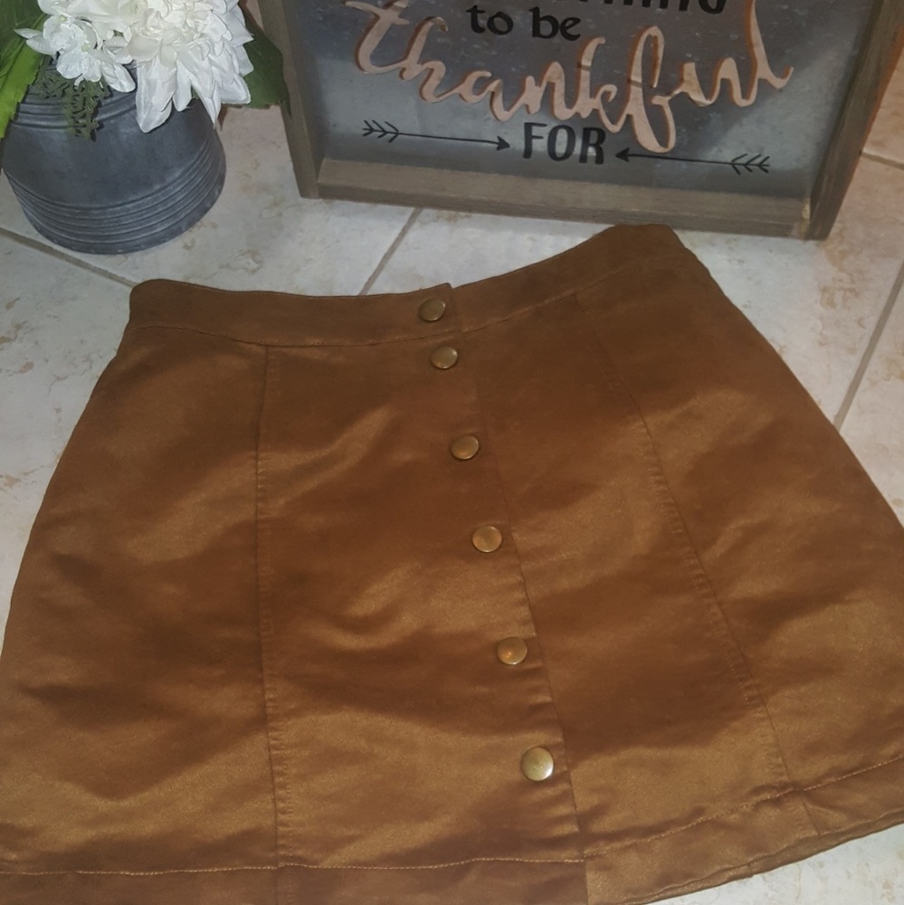Old Navy Suede Button Up Skirt